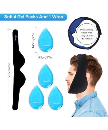 NEWGO Jaw Ice Pack for Face - 4 Gel Facial Ice Pack for Oral Surgery & TMJ Pain Relief - Buy Online on GoSupps.com