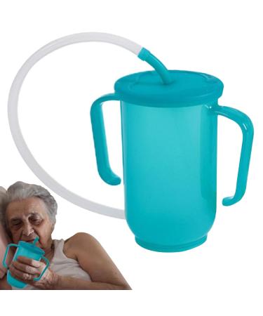 Patient Drink Cup with Straw Lid 400ML Sippy Cup for Adults Easy Drink Cup Feeder Water Diet Feeding Cups for The Elderly and Disabled Kitchen Supplies