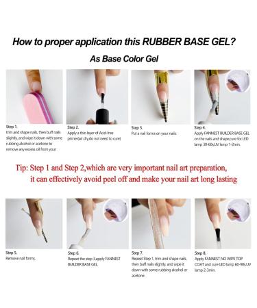 FANNEST Rubber Builder Base Gel in Sheer Nude - Nail Strengthener/Extension Gel - LED/UV Soak Off - Elastic Base Coat Gel Nail Polish - Buy Online on GoSupps.com