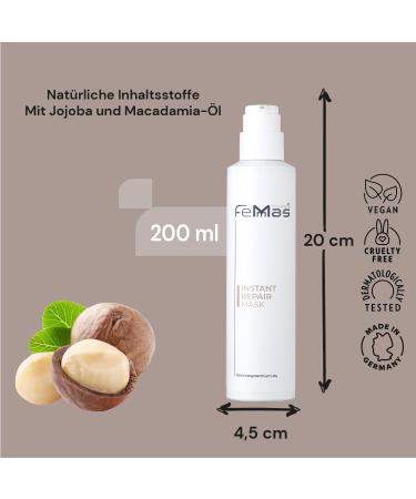 FemMas Pure Instant Repair Mask | 200ml | Repairing Hair Mask for Damaged Hair Structure | Silk Like Hair | Vegan & Cruelty Free - Buy Online on GoSupps.com