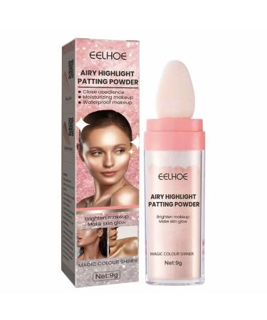 Fairy Highlight Patting Powder Fairy Face and Body Highlighter Powder Stick Makeup - Brightening Face Body Hair Makeup Stick Fairy Highlight Patting Powder for Face&Body&Hair 9g Aezon Pink