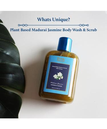Blue Nectar Exfoliating Body Wash & Scrub | Madurai Jasmine Tan Removal for Rough & Bumpy Skin | Best Herbal Scrub for Women & Men (8.4 Fl Oz - Buy Online on GoSupps.com