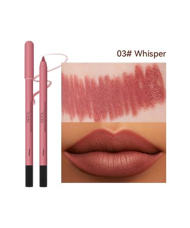 Long Lasting Waterproof Matte Lip Liner Pencil - High Pigmented, Non-Dry, Non-Fade - UP TO 12 HOURS - Professional Lip Makeup for Women (03# WHISPER) - Buy Online on GoSupps.com