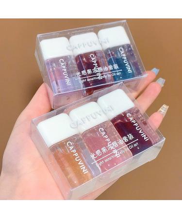 Sitovely 3 Colors Jelly Hydrating Lip Oil Set - Fruit Extract Moisturizing Clear Lip Gloss - Plumping Lip Balm for Lip Care - Buy Online on GoSupps.com