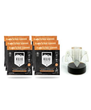 Kuju Coffee Premium Single-Serve Pour Over Coffee | Ethically Sourced, Specialty Grade, Eco-Friendly | Angels Landing, Light Roast, 6-pack Angels Landing - Light Roast 0.5 Ounce (Pack of 6)