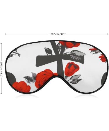 Ankh and Red Roses Sleep Mask - Adjustable Strap Eye Cover for Sleeping, Blocking Light - Men and Women - Ideal for Night, Travel, Nap - Buy Online on GoSupps.com