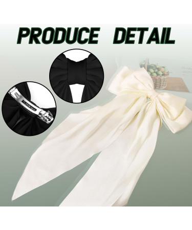 Two-Piece Set Hair Bow for Women Hair Clip Bow Hair Clip Made of Silky Satin Bow Hair Clip Black and White Little Girls Toddlers Hair Accessories for Children - Buy Online on GoSupps.com
