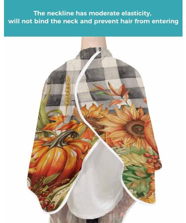 Buffalo Plaid Squirrel Pumpkin Barber Cape - Adjustable Hair Cutting Cape for All Ages Retro Thanksgiving Hairdressing Accessory 55x63 Inch - Buy Online on GoSupps.com