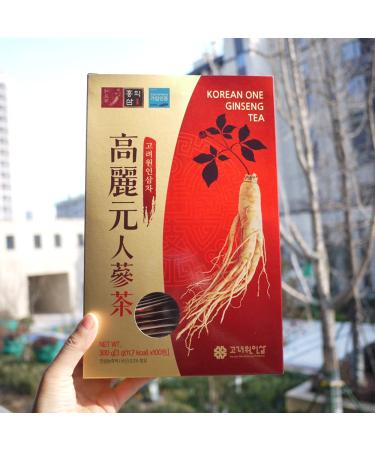 Original Korean Ginseng Tea Red Ginseng South Korea Import Made in Korea 3g X100bags Ginseng Tea Bags Organic Ginseng Tea for Men Ginseng Tea Bags (1box 300bags)