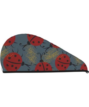 Ladybug Microfiber Hair Towel - Soft Super Absorbent Coral Velvet Wrap for Long Curly & Thick Hair | Quick Dry Hair Cap for Women - Buy Online on GoSupps.com