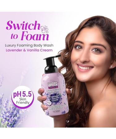 Luxury Foaming Body Wash - Hydrating Argan Oil Aloe Vera Pentavitin & Pro Vit B5 | pH 5.5 | All Skin Types | 400ml Lavender & Vanilla - Buy Online on GoSupps.com