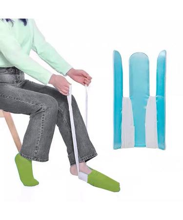 Fairman Socks Aid Easy on and Off Stocking Slider Pulling Assist Device Sock Helper for Elderly/Pregnant or Those with Reduced Mobility to Put on Their Socks Without Bending Down(Light Blue)