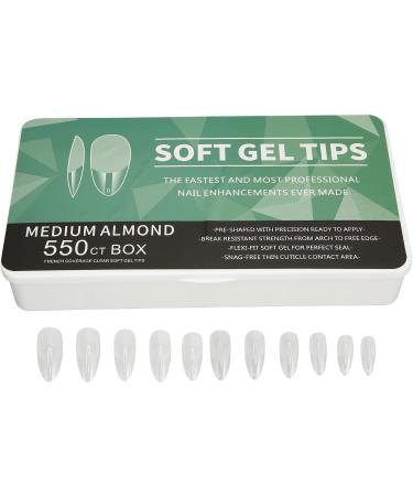 Half Frosted Fake Nail 550 False Nails Carve Free Grinding Long Fake Nails Ultra Thin Lightweight for Nail Salon (Almond) - Buy Online on GoSupps.com