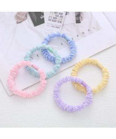 SHTGOI 5 Pieces Women's Hair Scrunchies Satin Silk Scrunchies Colourful Hair Bands Elastic Bands Ponytail Holder Thin Cable Scrunchie Hair Accessories Set for Girls Women Ponytail Mixed Colours One Size Mixed colours - Buy Online on GoSupps.com
