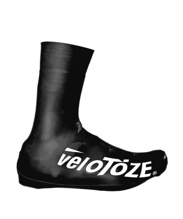 veloToze Tall Shoe Cover 2.0 - Covers Road Cycling Shoes - Water-Proof, Windproof Overshoes for Bike Rides in Spring, Fall, Winter Rainy, Cold Weather - Bright Colors Make Road Biking Trips Safer Black Large