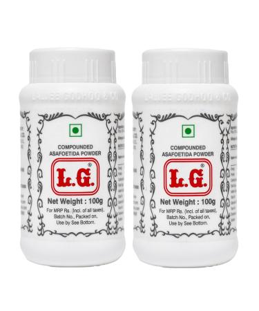 L.G. Compounded Asafoetida (Hing) Powder - 100g (Pack of 2) | Authentic Spice for Indian Cooking Enhances Flavor & Aids Digestion | No Artificial Flavors 100% Natural