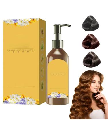 PEAKSEE Natural Plant Hair Color, Plant Floral Scented Hair Color, Plant-Based Bubble Hair Color, Long Lasting Hair Color Shampoo for Gray Hair