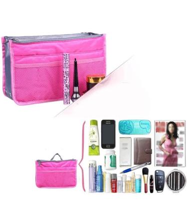 Yueming Handbags Organizer - Expandable Pocket & Cosmetic Organizer for Women | 13 Bags Zipper Liner Pouch for Travel & Diaper Bags | Rose Color (28x16.5x8.5cm) - Buy Online on GoSupps.com
