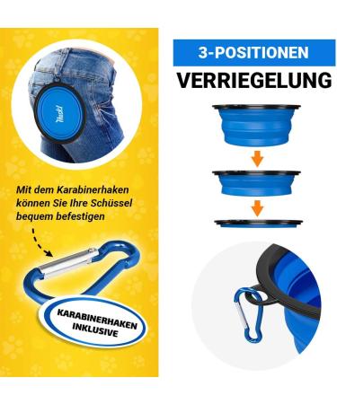 Premium Foldable Silicone Dog Bowl 380ml - FDA Approved | Huskl Portable Pet Bowl for Dogs & Cats - Ideal for Travel Feeding & Water - Buy Online on GoSupps.com