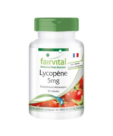 Fairvital | Lycopene 5mg - box of 3 months - VEGAN - Highly dosed - 90 capsules - from tomato extract