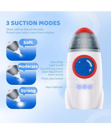 Electric Baby Nasal Aspirator | USB Rechargeable & Adjustable Intensities | 3 Silicone Tips - Buy Online on GoSupps.com