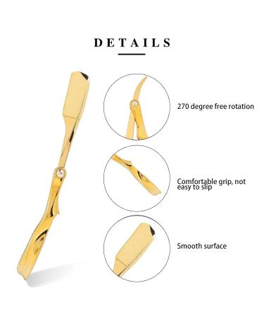 Professional Gold Razor Holder | Foldable Straight Edge Barber Blade Holder for Men | eCommerce International Shipping - Buy Online on GoSupps.com