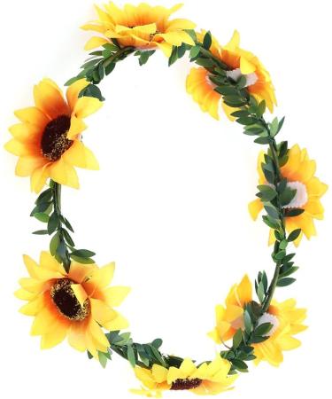 Frcolor Sunflower Headband Floral Flower Crown Hair Band Hair Wreath Headpiece (Garland) - Buy Online on GoSupps.com
