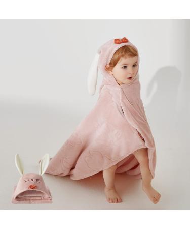 BC BabyCare baby bath towel thickened warm coral fleece baby bath towel super absorbent baby bath towel with hood 105 x 105 cm coral office