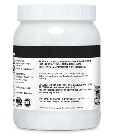 Happy Belly Organic Virgin Coconut Oil 54 oz - Amazon Brand (Previously Solimo) - Buy Online on GoSupps.com
