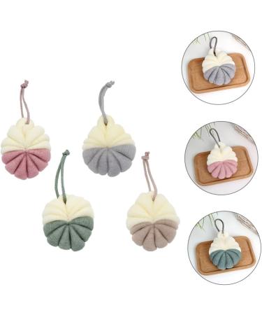 NOLITOY 4 Pcs Bath Bouquet Body Scrubber - Exfoliating Mesh Pouf & Shower Loofah | Spa Quality Shower Scrubber for Deep Cleaning & Relaxation - Buy Online on GoSupps.com
