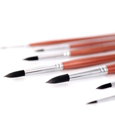 Transon Round Watercolor Detail Brushes Set - 8pcs Goat Hair for Watercolors, Acrylics, Inks - Ideal for Gouache, Oil, and Tempera - Buy Online on GoSupps.com