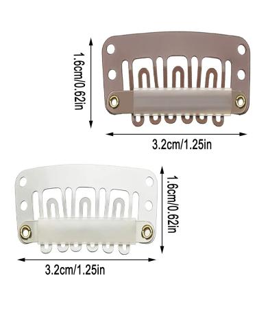100 Pieces Wig Clips - Light Brown & Cream Tress Clips for Wigs & Hats | Durable U-Shape Metal Snap-Clip Fasteners - Buy Online on GoSupps.com