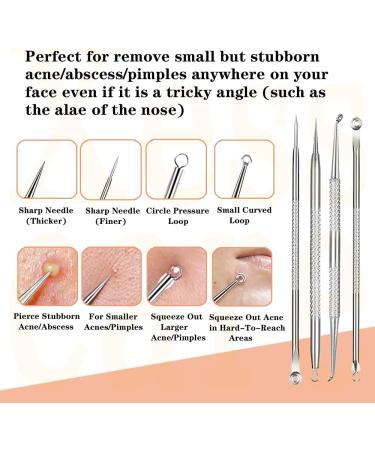 Xesscare 16-Piece Pimple Popper Tool Kit | Blackhead & Acne Removal Set with Metal Case | Professional Whitehead Tweezers | Facial Nose & Forehead Extraction Tools (Silver-1) - Buy Online on GoSupps.com