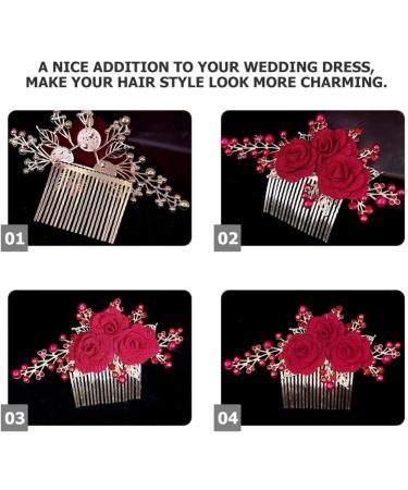 Beaupretty Compact Bride Wedding Hair Comb Reusable Hair Decor Rose Hair Comb Decoration - Buy Online on GoSupps.com