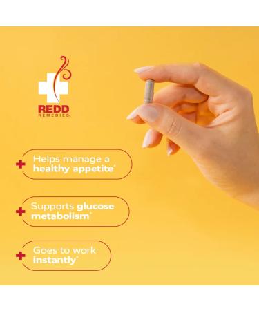 Redd Remedies Crave Stop | Supports Healthy Glucose Metabolism and Appetite | 30 Servings, 60 Vegan Capsules Standard Packaging - Buy Online on GoSupps.com