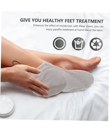 Beavorty Warm Foot Covers for Growth Therapy - Paraffin Bath Care 2 Pairs of Cotton Spa Shoes Gray 28x20cm - Foot Protection & Comfort - Buy Online on GoSupps.com
