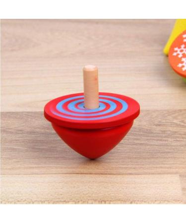 YeahiBaby Wooden Spinning Top - Traditional Colorful Wooden Toy Set for Kids (4 Pieces) - Perfect Gift for Children - Buy Online on GoSupps.com
