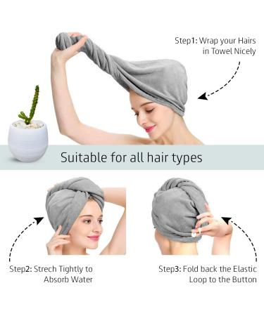 4 Pack Cash & Cart Microfiber Hair Towel Wrap for Women - Ultra Soft & Quick Drying Head Turbans - Super Absorbent Hair Towel for All Hair Types - Buy Online on GoSupps.com