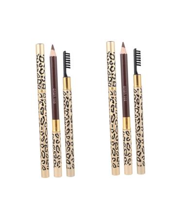 ASAKKURA 4 Pcs Double Head Eyebrow Pencil Eyebrow Pencils with Brush Brow Makeup Matte Eyeliner Kit