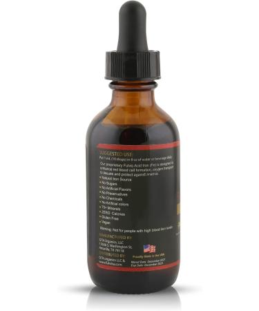 Iron Drops with Fulvic Acid 2 Oz - 60 Servings Liquid Supplement for Deficiency Anemia - 74+ Trace Minerals Plant-Based Formula - No Nausea & Constipation - Fulvika Iron - Buy Online on GoSupps.com