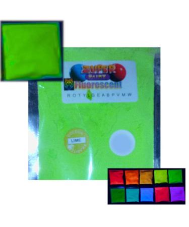 ZUPERPAINT Fluorescent Ultraviolet Neon UV Blacklight Glitter Powder - Choose from 10 Colors - Lime Green 25g