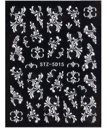 Flower Nail Stickers 5D Lace Engraved Nail Decal Self Adhesive Carving DIY Nail Art 7 Nail ornament Style 7 - Buy Online on GoSupps.com