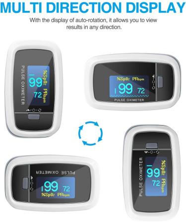 Ansta Pulse Oximeter Fingertip - Blood Oxygen & Heart Rate Monitor with 2-Color OLED Screen | Fast Accurate Readings International Shipping - Buy Online on GoSupps.com