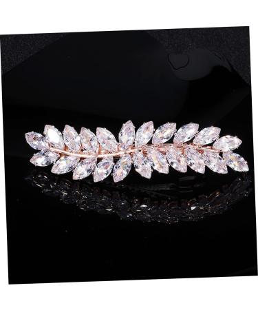 minkissy 1pc Half up Hair Clip Girl Zircon Hairpin Leaf Hair Barrettes Hair Comb Decorative Hair Pins Bridal Flower Comb Flower Hair Decor Stylish Hairpin Flowers Rhinestones Bride - Buy Online on GoSupps.com