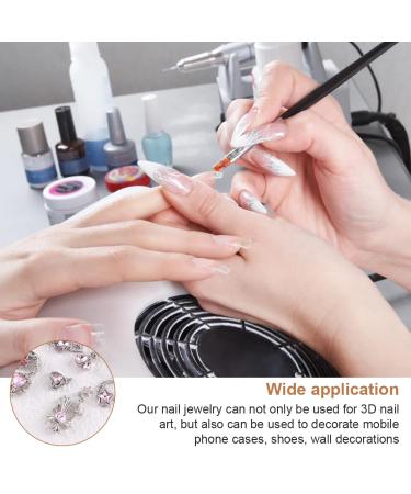 VBSJAH 24-Piece Pink Tassel Nail Jewelry - 3D Nail Art Charms & Rhinestone Gems for Women | Acrylic Nail Accessories & Decoration - Buy Online on GoSupps.com