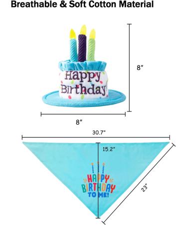 Ushang Pet Extral Large Dog Birthday Cake Hat & Birthday Bandana Scarfs Set Blue  Dog Happy Birthday Hat with Colorful Candles  Large Dog Birthday Party Supplies Decorations Birthday Hat & Bandana - Buy Online on GoSupps.com