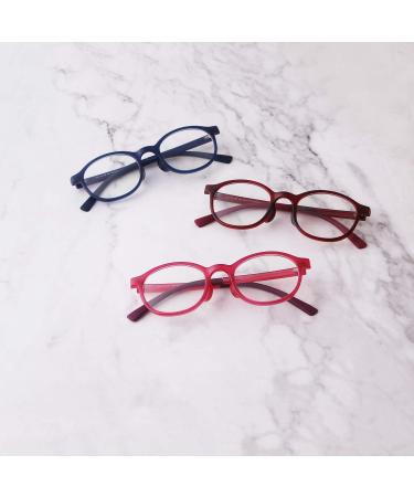 Buy Ade Wu Children's Anti-Blue Light Glasses | TR90 Round Frame for Boys & Girls | Dark Red | Protect Your Kids' Eyes - Buy Online on GoSupps.com