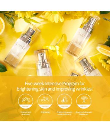 Lon.G Intensive Vitamin C Ampoule Serum 5-week set Niacinamide & Glutathione Fades Wrinkles - Buy Online on GoSupps.com