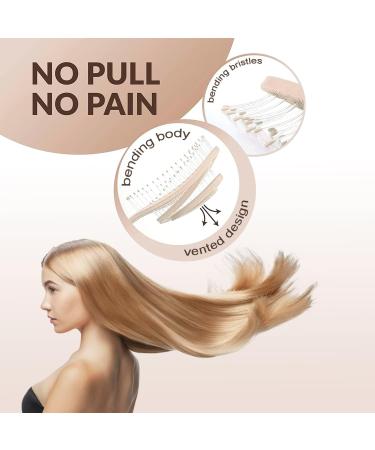 Biodegradable No Pull Hair Brush for Thick Curly/Straight Hair - Wet & Dry Detangling, Massaging Bristles - Pink - Buy Online on GoSupps.com