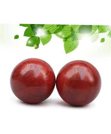 Homsfou Baoding Balls - 2PC Asian Meditation Balls for Wrist Strengthening & Relaxation | Wooden Chinese Massage Fitness Balls (5cm) - Red - Buy Online on GoSupps.com